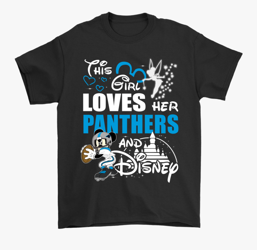 This Girl Loves Her Carolina Panthers And Mickey Disney - Los Angeles Rams Disney Shirt, Transparent Clipart