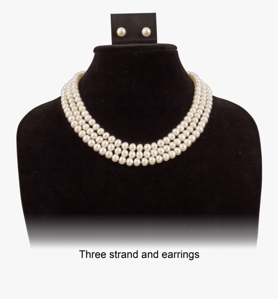 3 Row Pearl Necklace - Pearl, Transparent Clipart