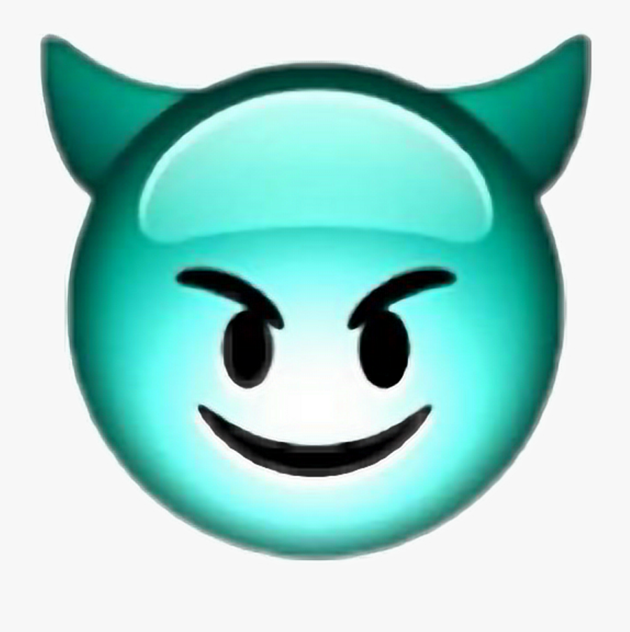 Transparent Devil Emoji Transparent Background - Blue ...