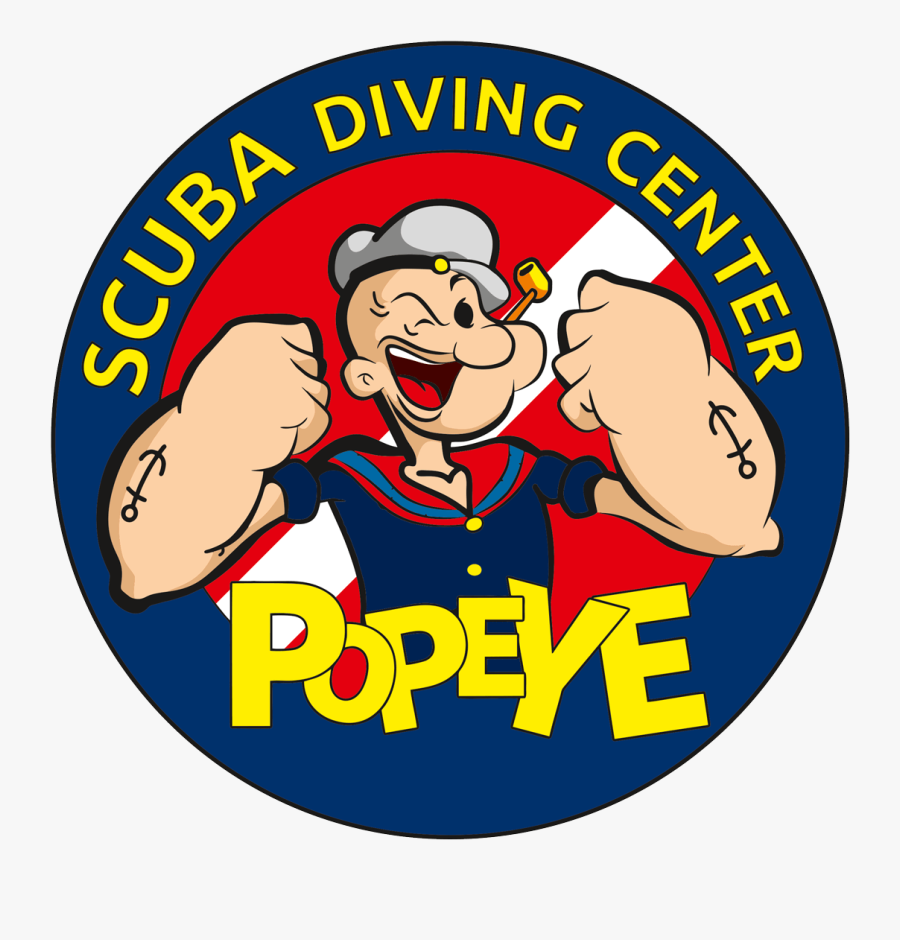 Popeye Diving Center Rateyourdive - Cartoon, Transparent Clipart