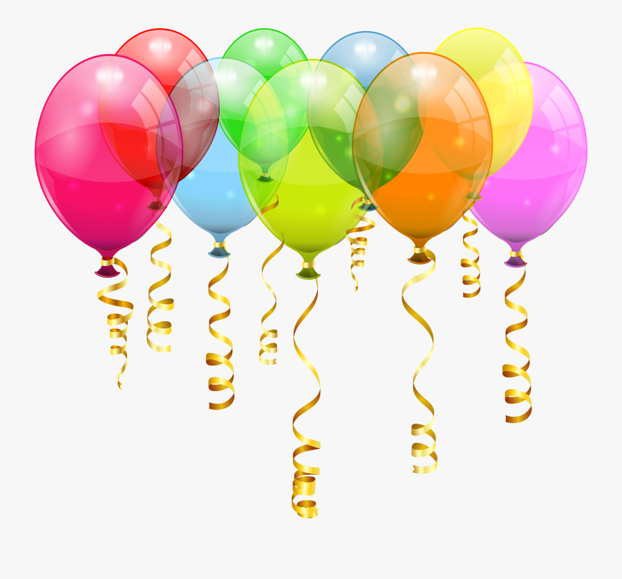 Colorful Balloon Bunch Png Clipart Image - Imagem De Aniversário Baloes, Transparent Clipart