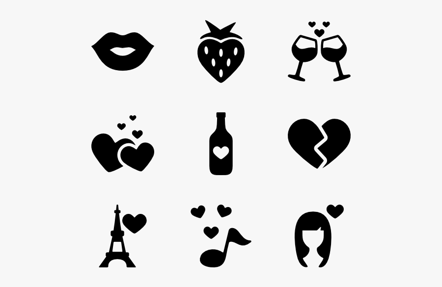 Font,stencil,clip Art,black And White,icon,line Art,heart,symbol - Icon Valentine Png Free, Transparent Clipart