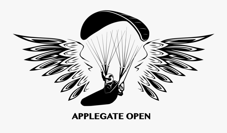Paraglide Black And White, Transparent Clipart