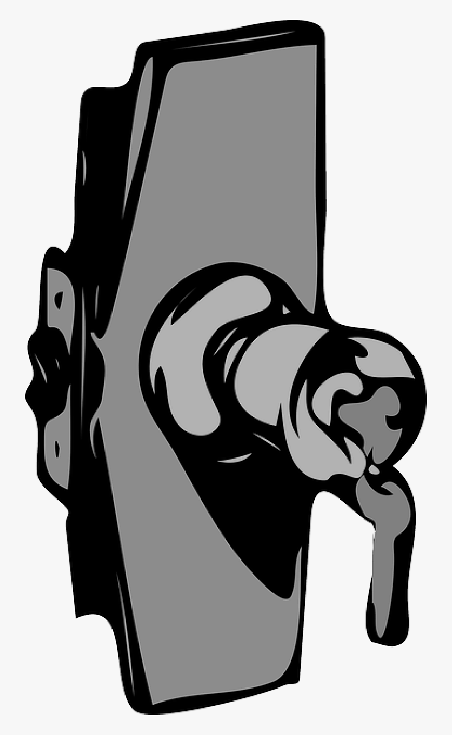 Doorway Clipart Black And White - Door Lock Clip Art, Transparent Clipart