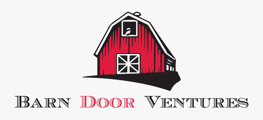 Red Barn With Barn Door Ventures Underneath - Illustration, Transparent Clipart