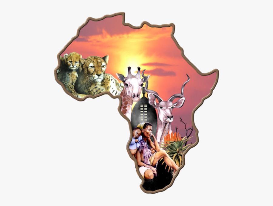 Africa Clipart Border African Design - Africa Map Cartoon Png, Transparent Clipart