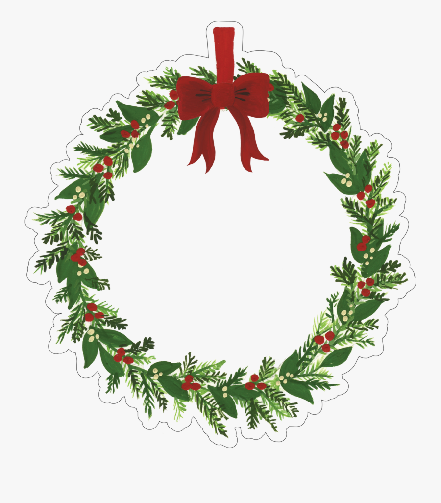 Wreath Print & Cut File, Transparent Clipart