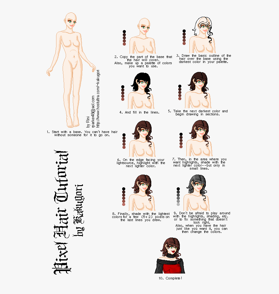 Clipart Library Collection Of Free Drawing Tutorials - Draw Hair Pixel Art, Transparent Clipart
