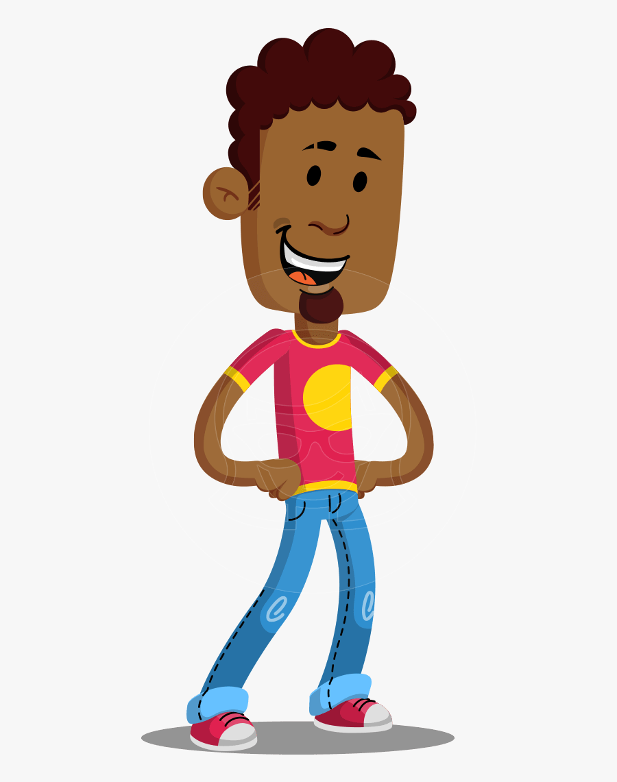 Casual African American Man Cartoon Vector Character - Cartoon, Transparent Clipart