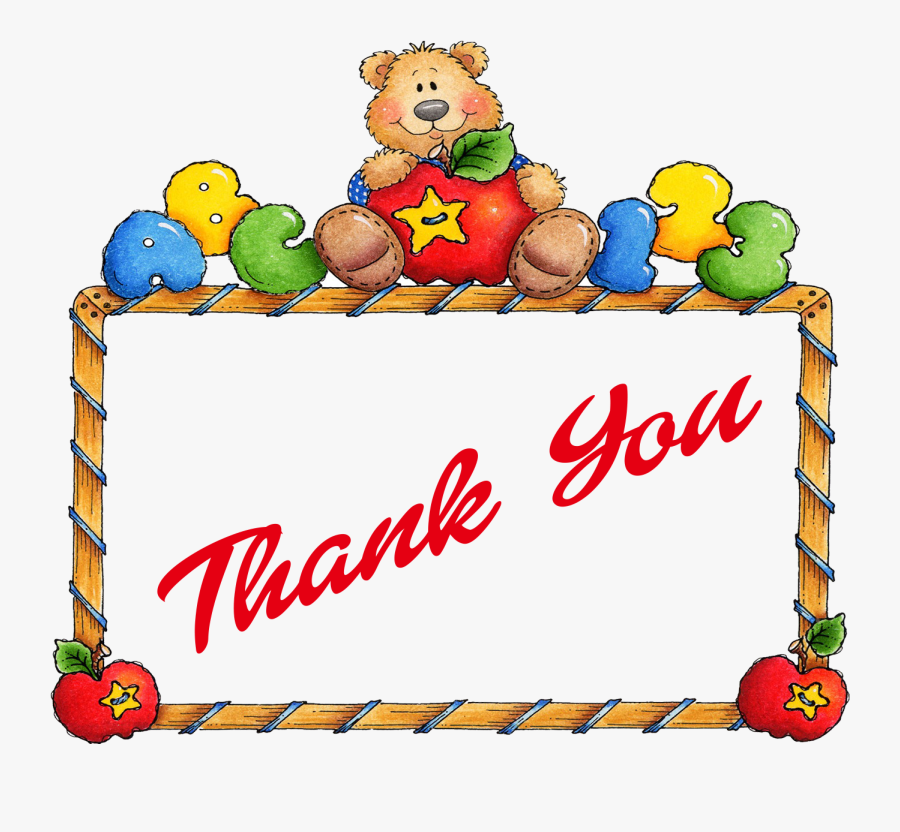 Thank You Png Image File - Teddy Bear Border Clip Art, Transparent Clipart