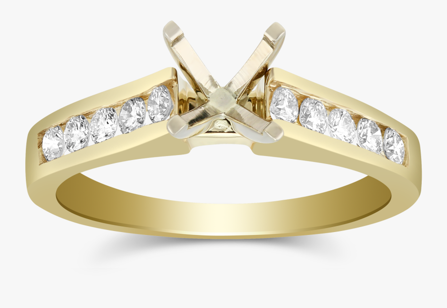 Drop A Hint - Yellow Gold Channel Set Ring, Transparent Clipart