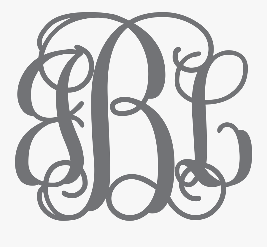 Clip Art Monogram Vinyl Decal Ellie - Graduation Cap Monogram Decal, Transparent Clipart