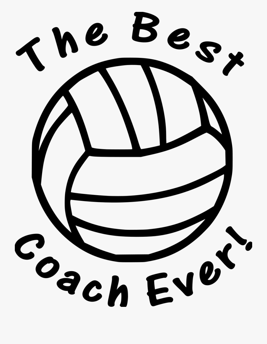Coach Drawing Basketball - Black And White Volleyball, Transparent Clipart