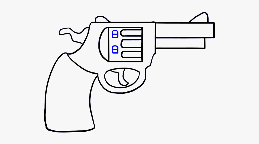 Criminal Clipart Line Up - Cartoon Gun Drawing Easy, Transparent Clipart