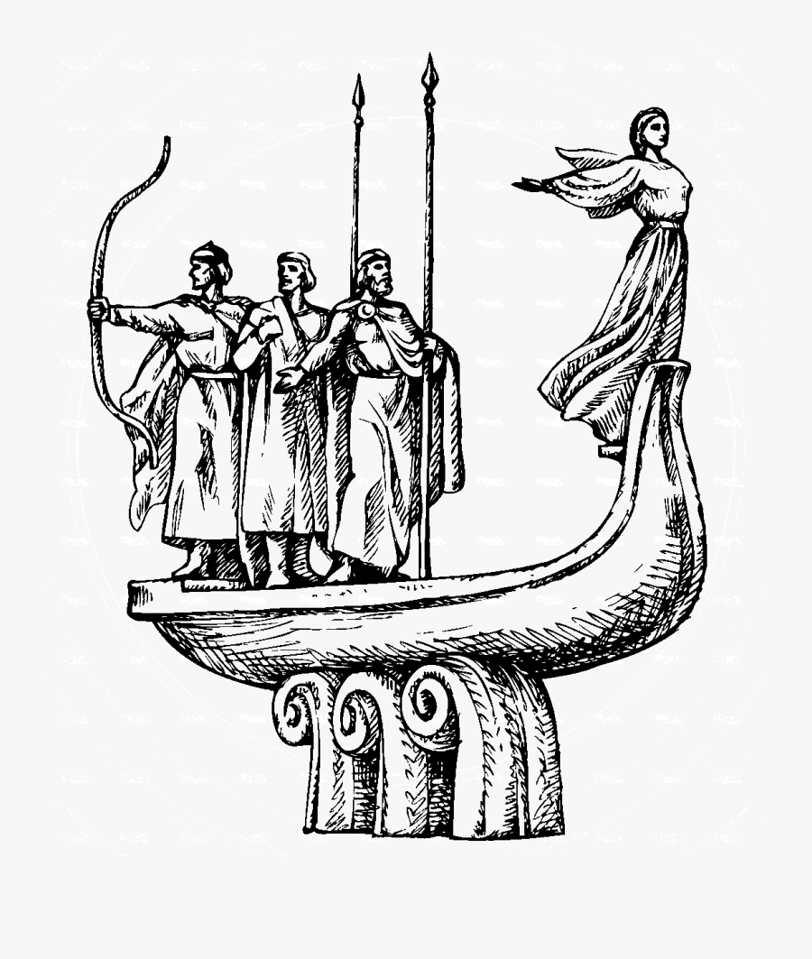 Criminal Drawing Woman Russian - Monument To Founders Of Kiev Sketch, Transparent Clipart