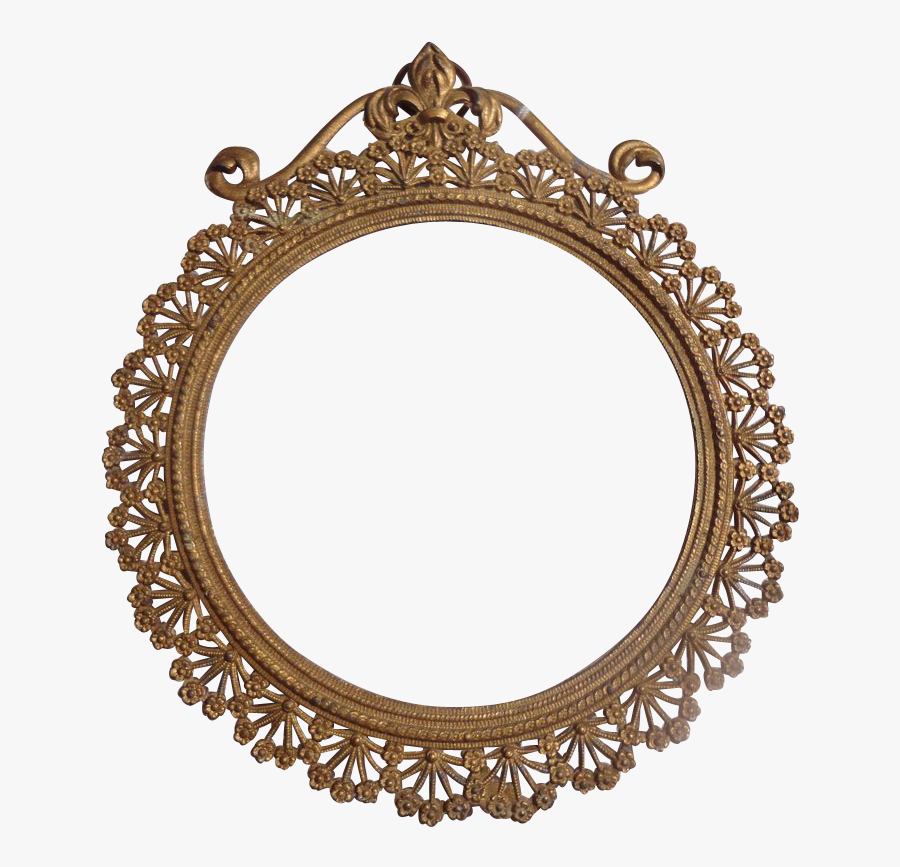 Lovely Art Nouveau French Gold Gilt Metal Frame From - Art Nouveau Circle Frames, Transparent Clipart