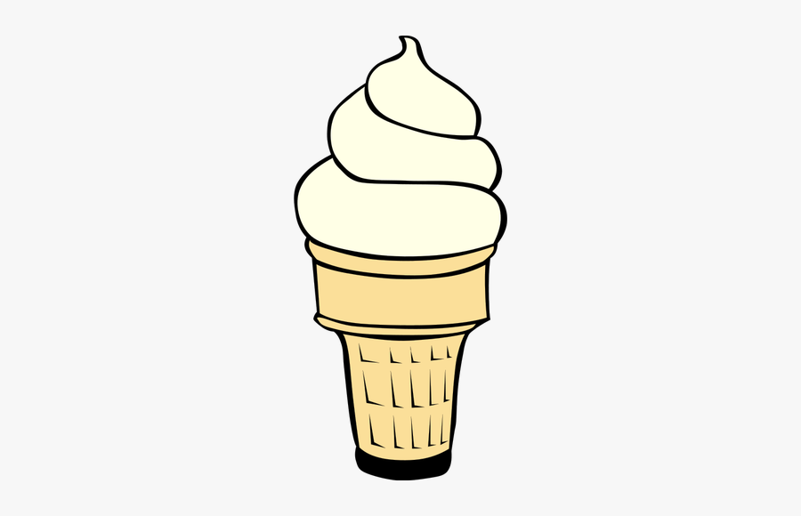 Vanilla Ice Cream In Cone Vector Image - Vanilla Ice Cream Clipart, Transparent Clipart