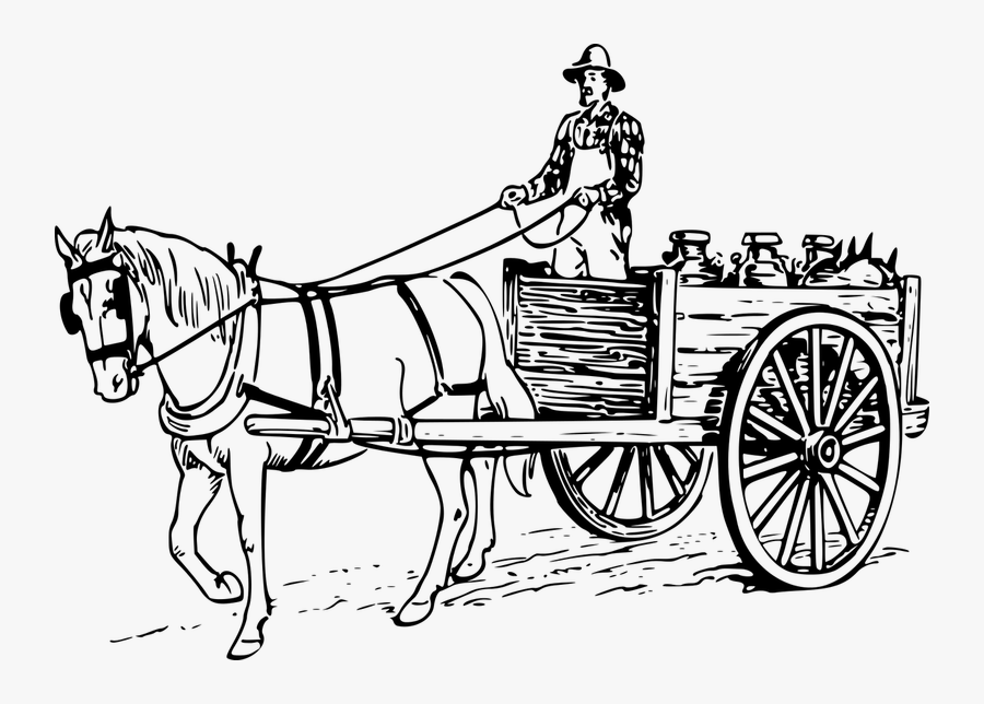 Horse And Cart Drawing, Transparent Clipart