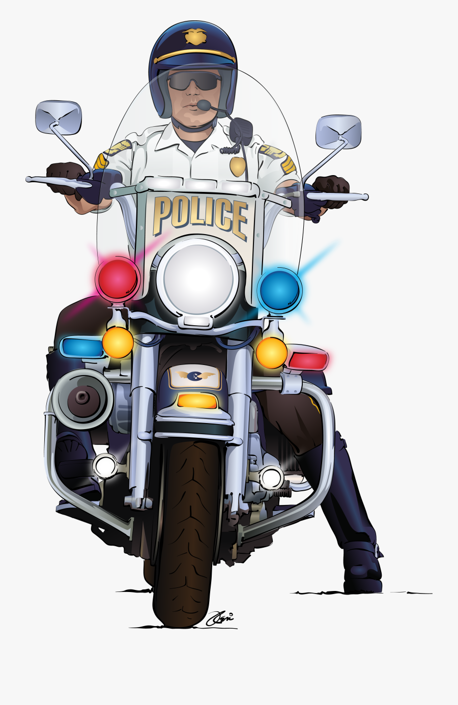 Police Motorcycle Animation Transparent, Transparent Clipart