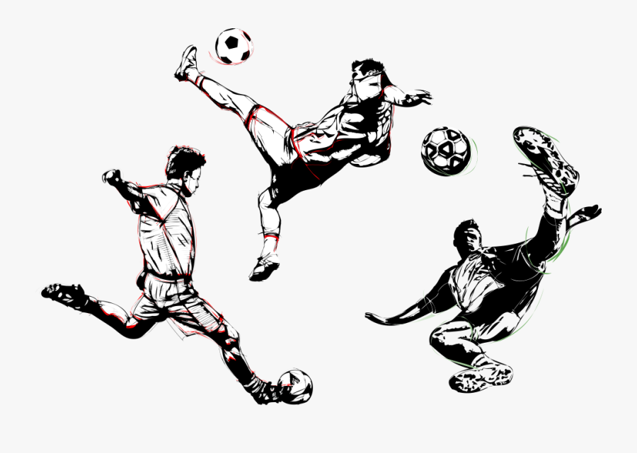Football Player Illustration - Soccer Man Vector, Transparent Clipart