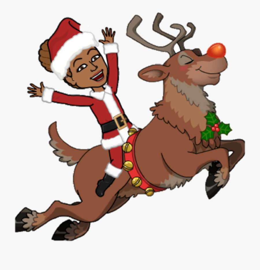 Christmas Disco Party - Bitmoji On Reindeer, Transparent Clipart