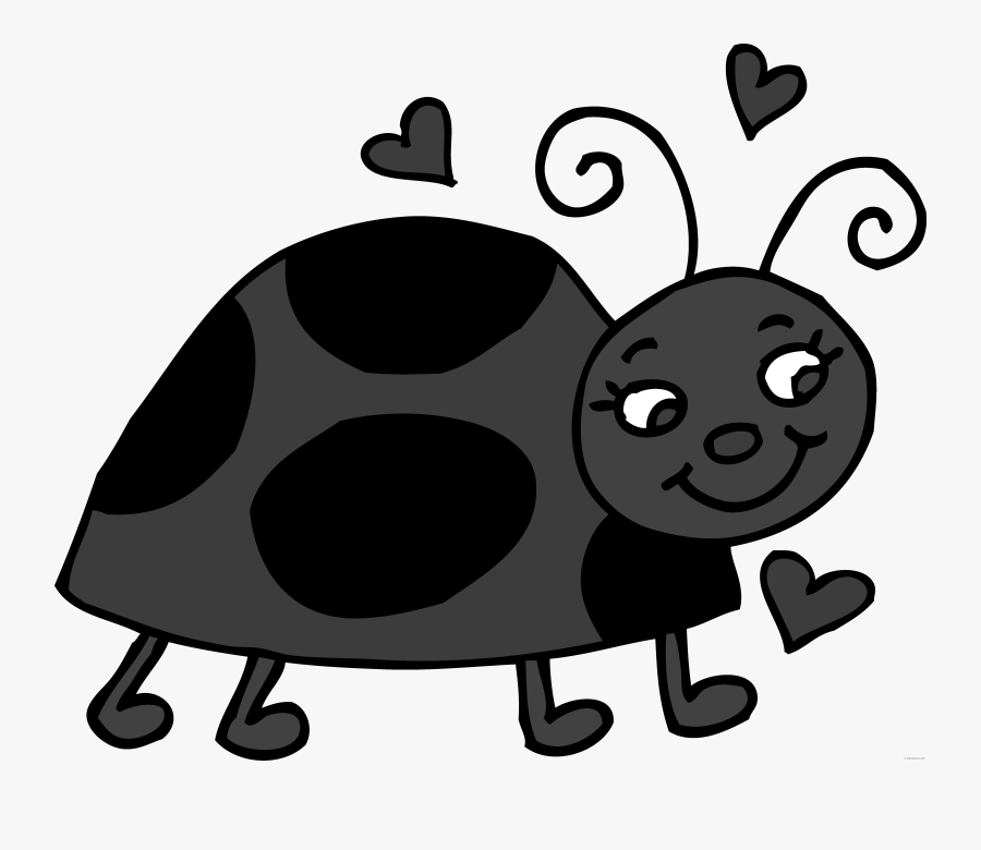 Cute Ladybug Animal Free Black White Clipart Images - Our Little Love Bugs, Transparent Clipart