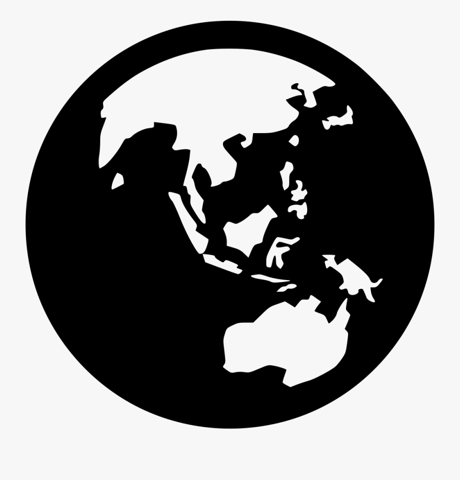 Asia Drawing Earth - Black And White Globe Asia, Transparent Clipart