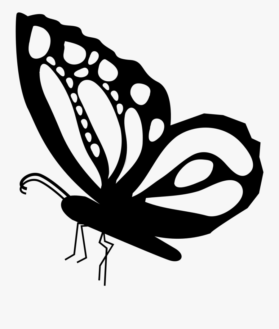 Butterfly Side View Shape - Butterfly Wings Side View, Transparent Clipart
