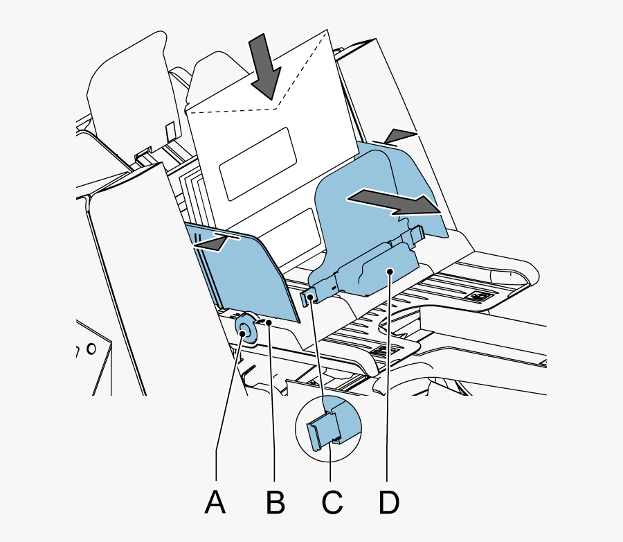 Rotate Thumb Wheel A To Move The Side Guides Apart - Drawing, Transparent Clipart