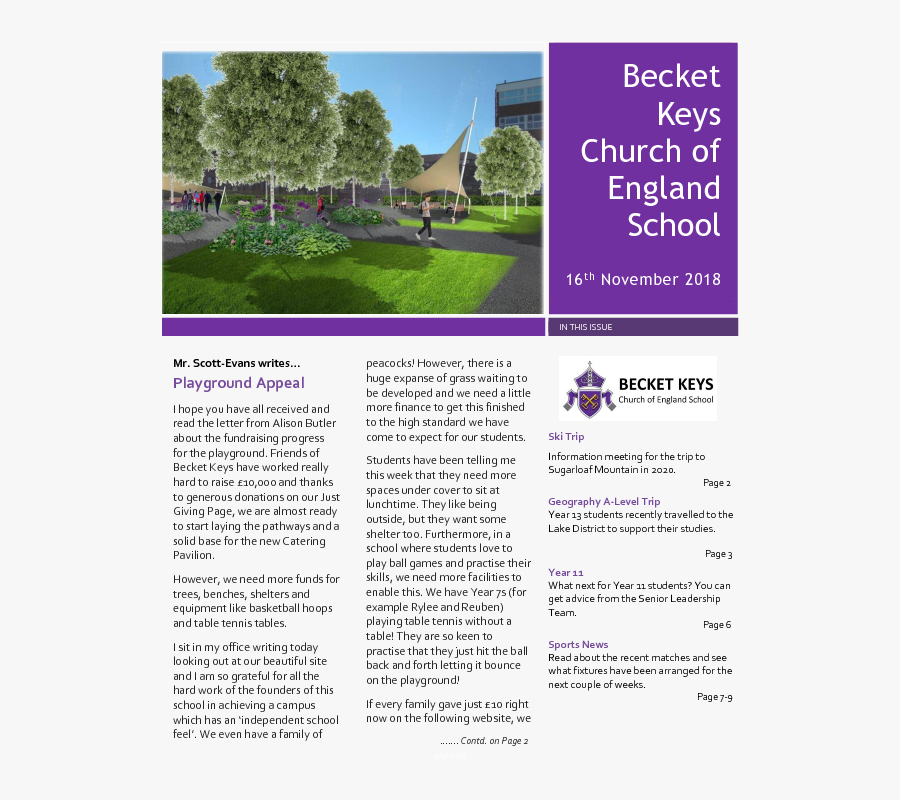 Transparent Basketball Hoop Side View Png - Becket Keys Church Of England School, Transparent Clipart