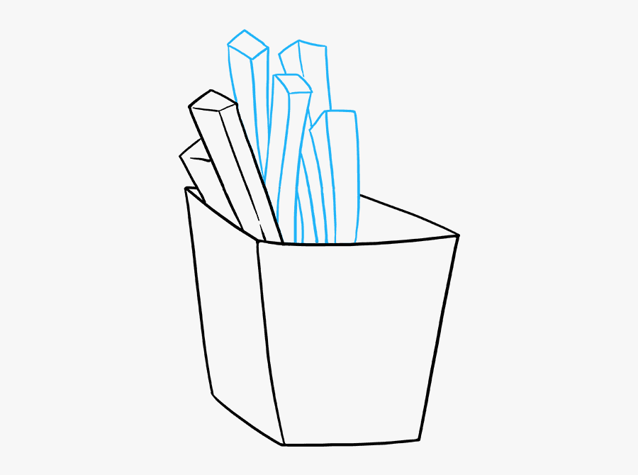 How To Draw French Fries - Line Art, Transparent Clipart