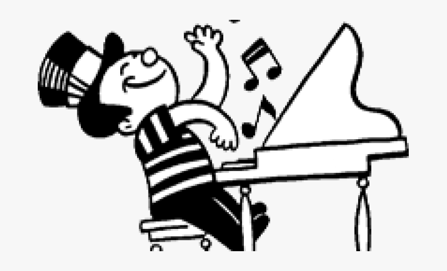 Piano - Playing Piano Cartoon Drawing, Transparent Clipart