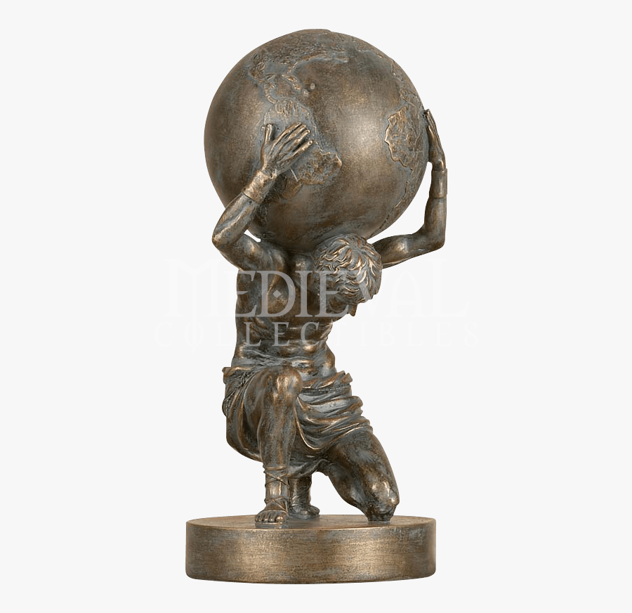 Clip Art Atlas Globe Statue Gb - Man Holding The World On His Back, Transparent Clipart