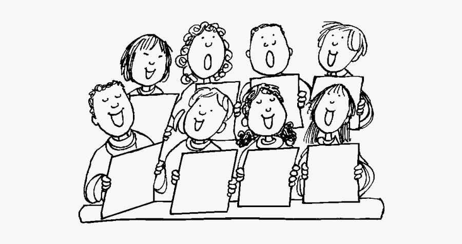 Group Singing Clipart - Drawing Of A Choir, Transparent Clipart