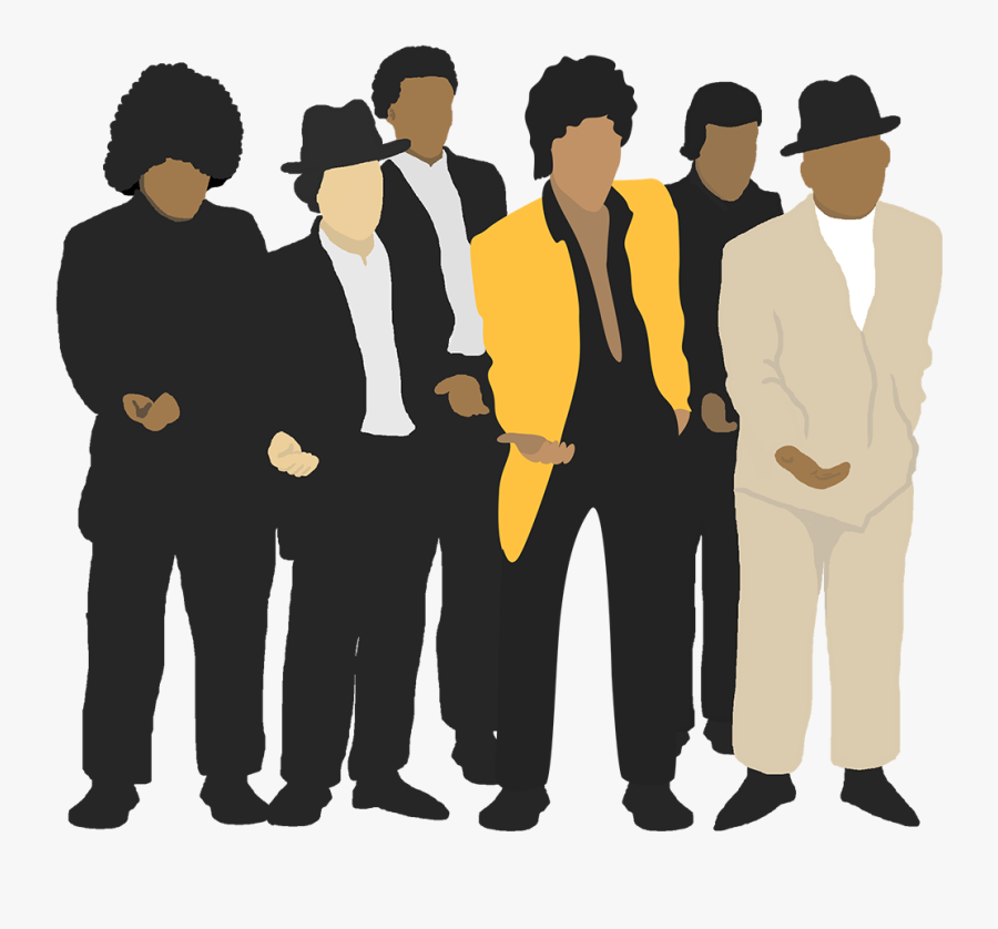 Male Singing Group Silhouette, Transparent Clipart