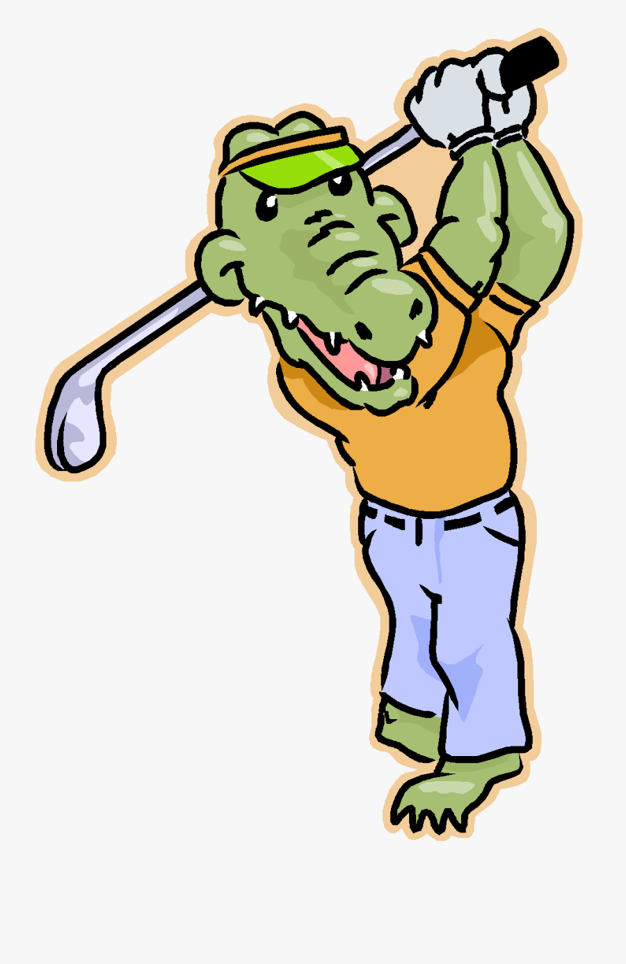 Alligator Playing Golf Clipart , Png Download - Alligator Playing Golf, Transparent Clipart