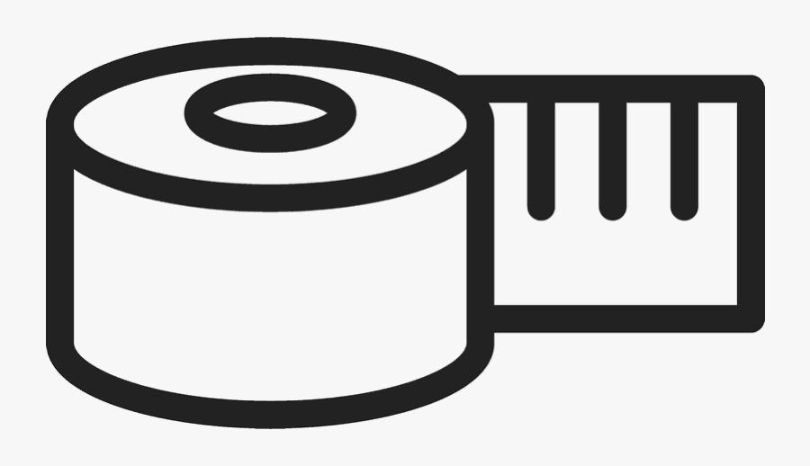 Tape Measure Outline Rubber Stamp, Transparent Clipart
