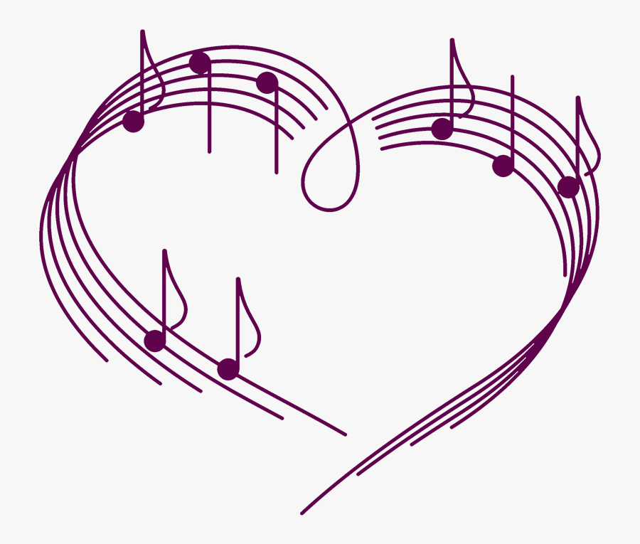 Icon Of Music Notes On A Staff In The Shape Of A Heart - Music Note Heart Transparent Background, Transparent Clipart