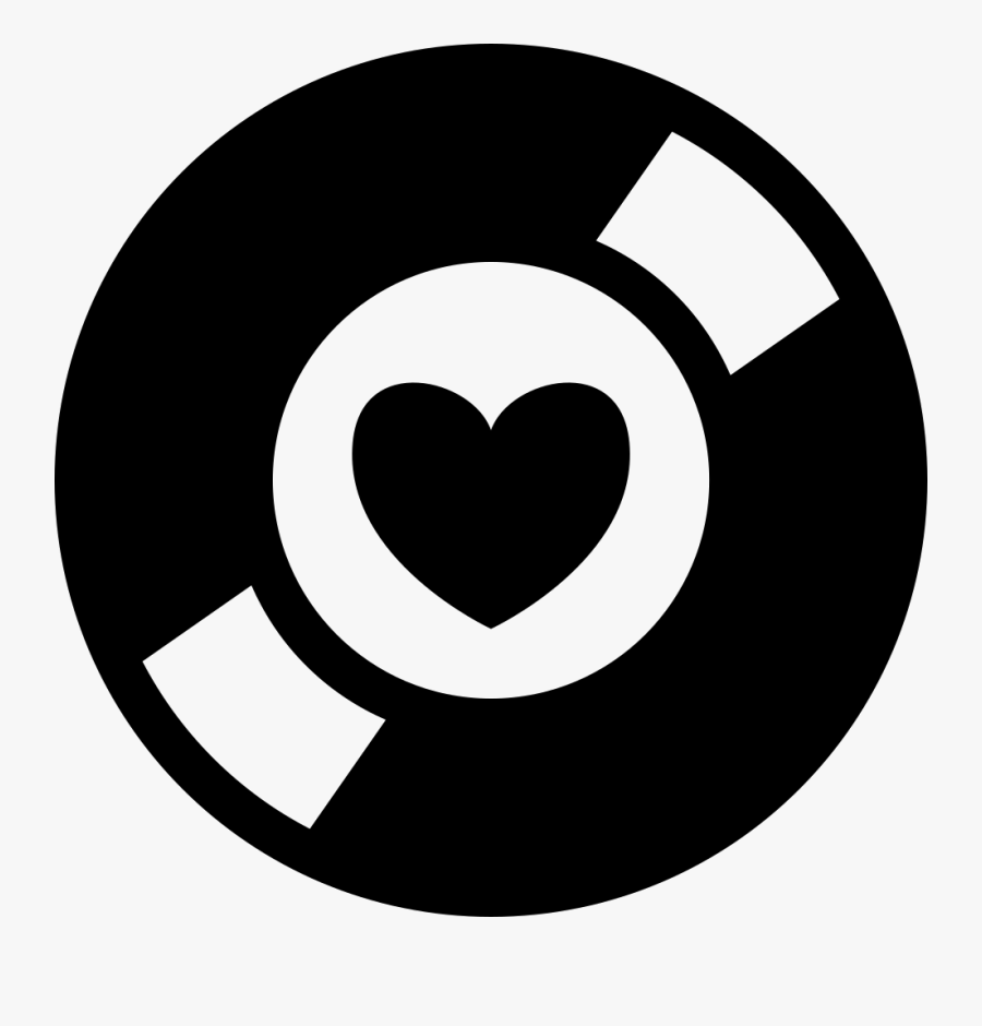 Music Collector Symbol Of A Disc With A Heart At The - Iconos De Musica Y Corazón Png, Transparent Clipart