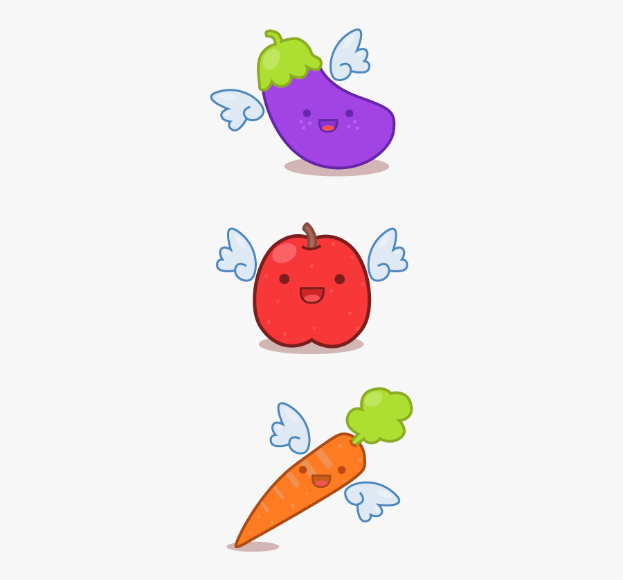 Vegetables And Fruit With Angel Wings An Entry For, Transparent Clipart