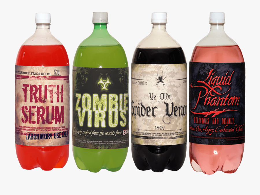 Transparent Soda Bottle Png - Halloween Soda Bottles, Transparent Clipart