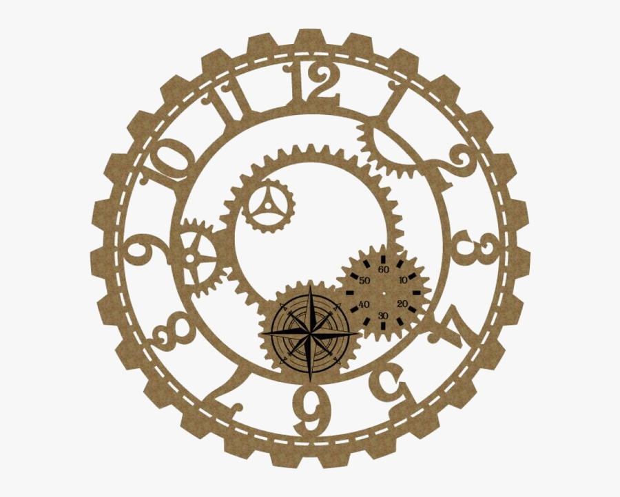 Printable Steampunk Clock Face, Transparent Clipart