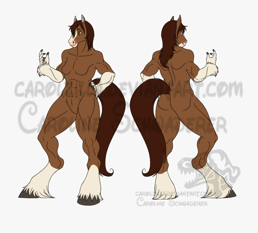 Drawing Anthro Horse - Anthro Draft Horse, Transparent Clipart