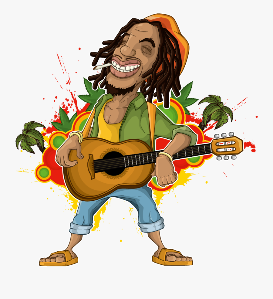 Rastafari Cartoon Reggae Illustration - Rasta Man Cartoon, Transparent Clipart
