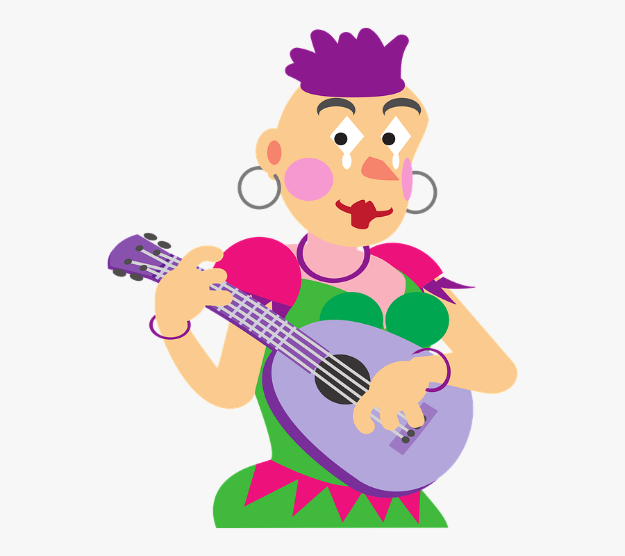 Woman, Man, Music, Minstrel, Troubadour, Singer, Song - Cartoon, Transparent Clipart