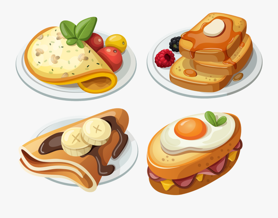 Breakfast Food Vector Png, Transparent Clipart