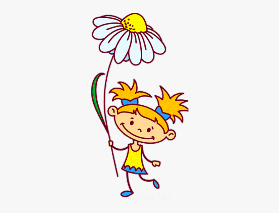 #ftestickers #clipart #cartoon #girl #sunflower #cute - Cartoon, Transparent Clipart
