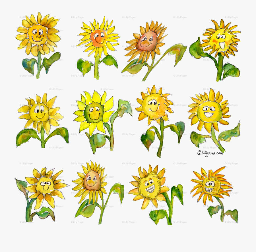 Clip Art Cartoon Flower Wallpaper - Cartoon Sunflower, Transparent Clipart