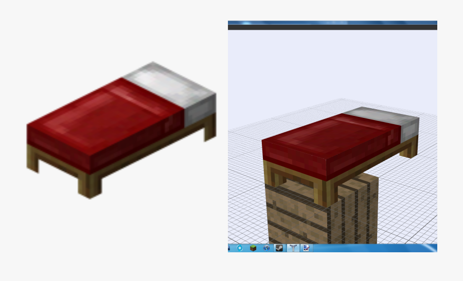 Minecraft Bed Png, Transparent Clipart