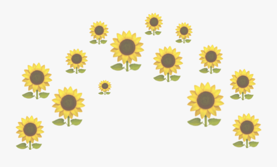 Sunflower Little Flower Sun Funny Tumblr Yellow Sticker - Flower Heart Crown Transparent, Transparent Clipart